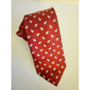 Joseph A Bank 1905 Silk Tie Burgundy Paisley  3 7/8" X 62"